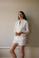 Fiona Shorts - Stone Washed White