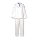 Anna Pyjamas - Sateen White Fine Striped