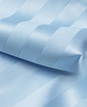 Cotton Sateen Light Blue Wide Striped