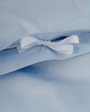Cotton Sateen Light Blue Fine Striped