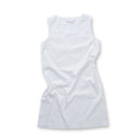 Gerda Nightdress - Cotton Sateen White Fine Striped