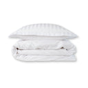 Cotton Sateen White Wide Striped