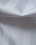Cotton Sateen White Wide Striped