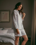 Gertrud Shorts - Grey Striped Seersucker
