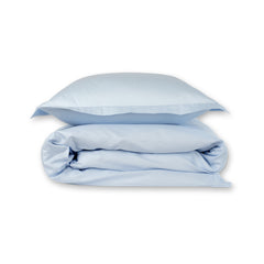 Cotton Sateen Light Blue Fine Striped