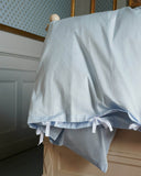 Cotton Sateen Light Blue Fine Striped