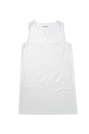 Gerda Nightdress - Cotton Sateen White Fine Striped