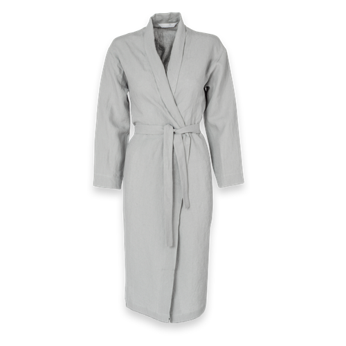 Dark grey housecoat | Stone washed italian linen | Geismars